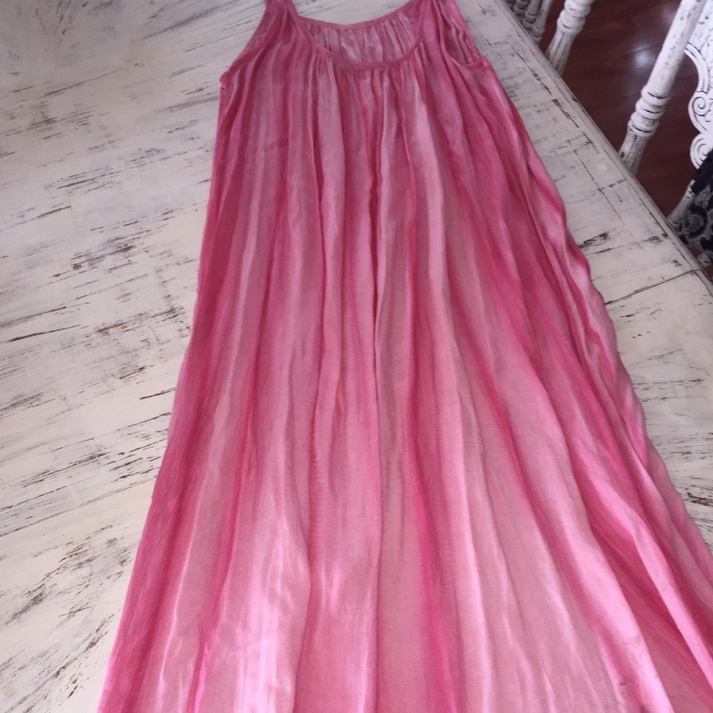New small pink loose maxi dress
